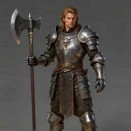 eddy munson, wearing fantasy armor holding a battleaxe, by craig mullins, featured on artstation