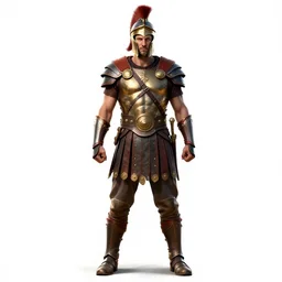 confident spartan warrior, high detail digital art, full body, standing, isolated on a pure white background, centered, whole figure in frame, sharp focus, studio lighting