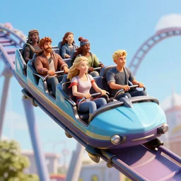 the guardians of the galaxy riding a roller coaster