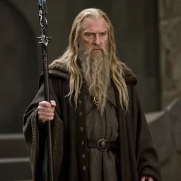 ian mckellen as saruman, cinematic still from the lord of the rings ( 2 0 0 1 ), medium shot, portrait, high quality,