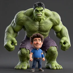 photomanipulation of BOB ROSS as hulk, marvel, fully detailed, volumetric lightening, octane render