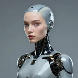 a portrait of a female android by beeple