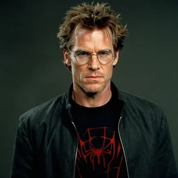 film still of Willem Dafoe!!! wearing his glasses as Green Goblin in Spider-man 2002