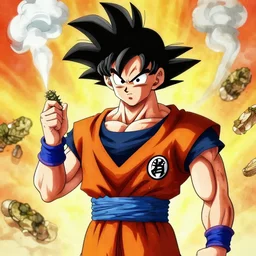 goku smoking weed