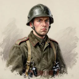 german empire ww 1 Sturmtruppen soldier looking forward portait drawn by greg rutkowski