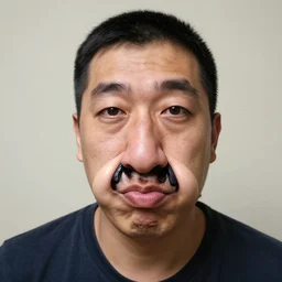 a man with a nose so big a whole family lives inside
