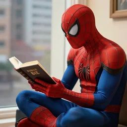 spider - man reading the bible