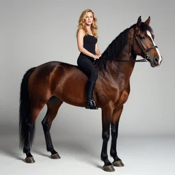 color studio photo of sarah jessica parker combined with a horse, centaur, half human half horse