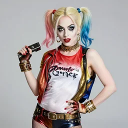 a beautiful pinup art of lady gaga as harley quinn by robert mcginnis