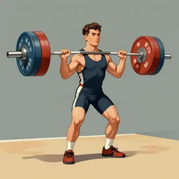 mens weightlifting barbell, very coherent, 1 9 5 0 s propaganda poster, two tone, muted colors