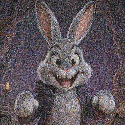 A extremely highly detailed majestic hi-res beautiful, highly detailed portrait of a scary terrifying cartoon rabbit in the style of 1960's Walt Disney animations