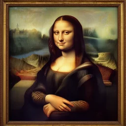 a painting of the Mona Lisa standing in front of the castle of marburg in the style of Leonardo Davinci, sharp, 8k-resolution, highly-detailed, award-winning, baroque, matte painting, concept art, 4k