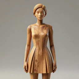 beautiful girl in a dress made of wood, beautiful portrait, symmetrical, character concept style trending on artstation concept art detailed octane render cinematic photo - realistic 8 k high detailed