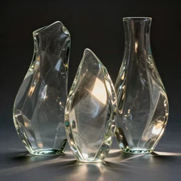 Light Caustics shining through glass sculptures