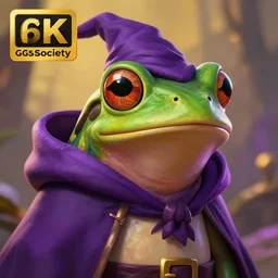 A professional digital portrait painting of a frog wizard, painted in the style Arcane, 4k, digital art, trending on cgsociety, highly detailed, upper body shot, shallow depth of field, purple and yellow lighting, professional lighting, airbrush