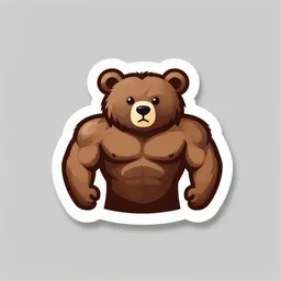 a muscular furry cute bear logo, modern, pictorial mark, iconic logo