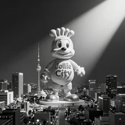 Jollibee City, mixed media, by Tadanori Yokoo