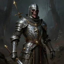 biopunk medieval german knight, horror, creepy, artstation, highly detailed painting, art by hr giger