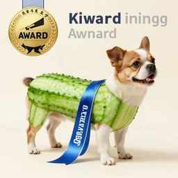 dog with cucumber body, award - winning 4 k photography