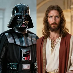 darth vader ( left ) jesus ( right )