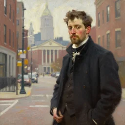 city of boston, painted by john singer sargent, digital painting, 4 k
