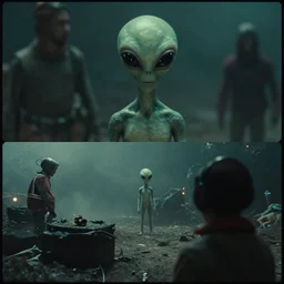 newsreel footage of an alien invadio nn