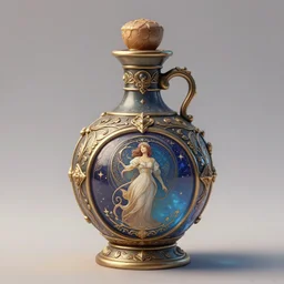 photography 3 d render of a magic potion, deep focus, d & d, fantasy, intricate, elegant, highly detailed, digital painting, artstation, concept art, matte, sharp focus, illustration, hearthstone, art by artgerm and greg rutkowski and alphonse mucha