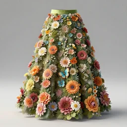 druid skirt made out of flowers, fantasy, detailed, high quality, singular, trending on artstation, digital art