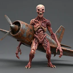 technobiological rusty military aircraft consisting of teeth tumors, veins, meat, kidneys, entrails, guts, skin, blood. bodyhorror, high detail, photorealism, full length view, concept art, octane render, biopunk cgsociety by hermann nitsch, dariusz zawadzki