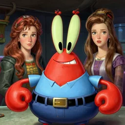 portrait of mr krabs at te krusty krab, fantasy, art by chengwei pan, art by viktoria gavrilenko, detailed, intricate, lighting, shading trending on artstation