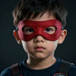 portrait, cute kid with superhero mask, dramatic lighting, cinematic, establishing shot, extremly high detail, foto realistic, cinematic lighting, post processed, concept art, artstation, matte painting, style by eddie mendoza, raphael lacoste, alex ross