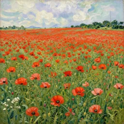 poppy field by beksinski van gog