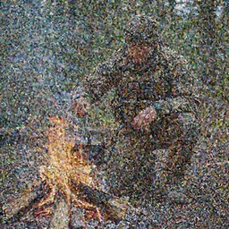 veteran special operations officer living off the grid cooking at a campfire
