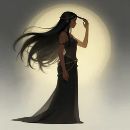 side profile centered portrait, maya ali, wind sorcerer, gloomhaven, matte painting concept art, beautifully backlit, official fanart, art nouveau, gaudy colours, by jesper ejsing and rhads, makoto shinkai, lois van baarle, ilya kuvshinov, rossdraws, cushart krentz, gilleard james