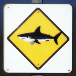 shark warning sign