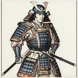 ancient japanese samurai, copperplate print style, art by durer, aubrey beardsley