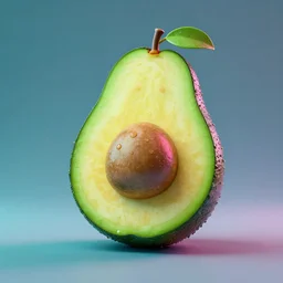 neon avocado, neon colors, unreal engine 5, octane render 8 k