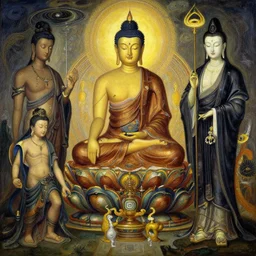 buddhism, futurism, taoism, painting by greg rutkowski, j. c. leyendecker, artgerm
