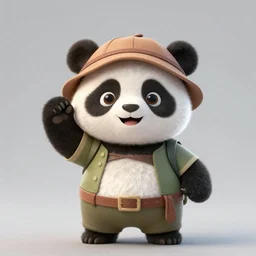 A adorable whimsical panda wearing adventurer's clothing, expressive pose, highly detailed, digital painting, artstation, concept art, smooth, sharp focus, studio light, by Justin Gerard,