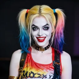 portrait of harley quinn without her makeup