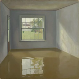 painting of a flooded house interior, by Andrew Wyeth
