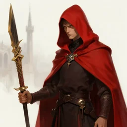 the red hooded mage, trending on artstation, 8 k, by gerard brom and zdzisław beksinski