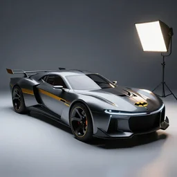 “A 2025 Batmobile Concept, studio lighting”