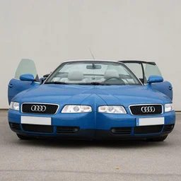 Denim Blue Audi A4 B6 Avant Convertible (2002), soft top roof raised, created by Barclay Shaw