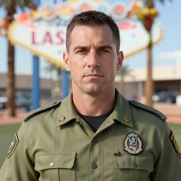 the hyper - realistic portrait of sergeant hartman in las vegas parano