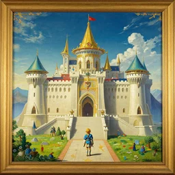 hyrule palace, legend of zelda, by jean - leon gerome, orientalism painting