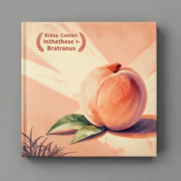 vintage color halftone album artwork peach illustration airbrush, nostalgic, grey background