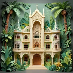 building, jungle!!!!, kirigami, dichromatism, paradox, volumetric light, insanely detailed and intricate, hypermaximalist, elegant, ornate, hyper realistic, super detailed, by remedios varo uranga