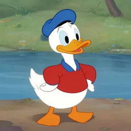 A duck in the style of 1960's disney animations