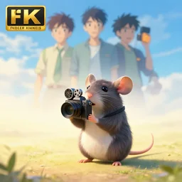 a beautiful 3 d render of a cute anthropomorphic pet rat holding a film camera, epic composition, rendered in arnold, by thomas kinkade, raphael lacoste, makoto shinkai, expansive view, rule of thirds golden ratio clean, light effect, 8 k, maya renderer, unreal engine